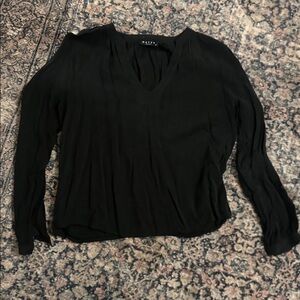 Maven West Black V-Neck Blouse, XS